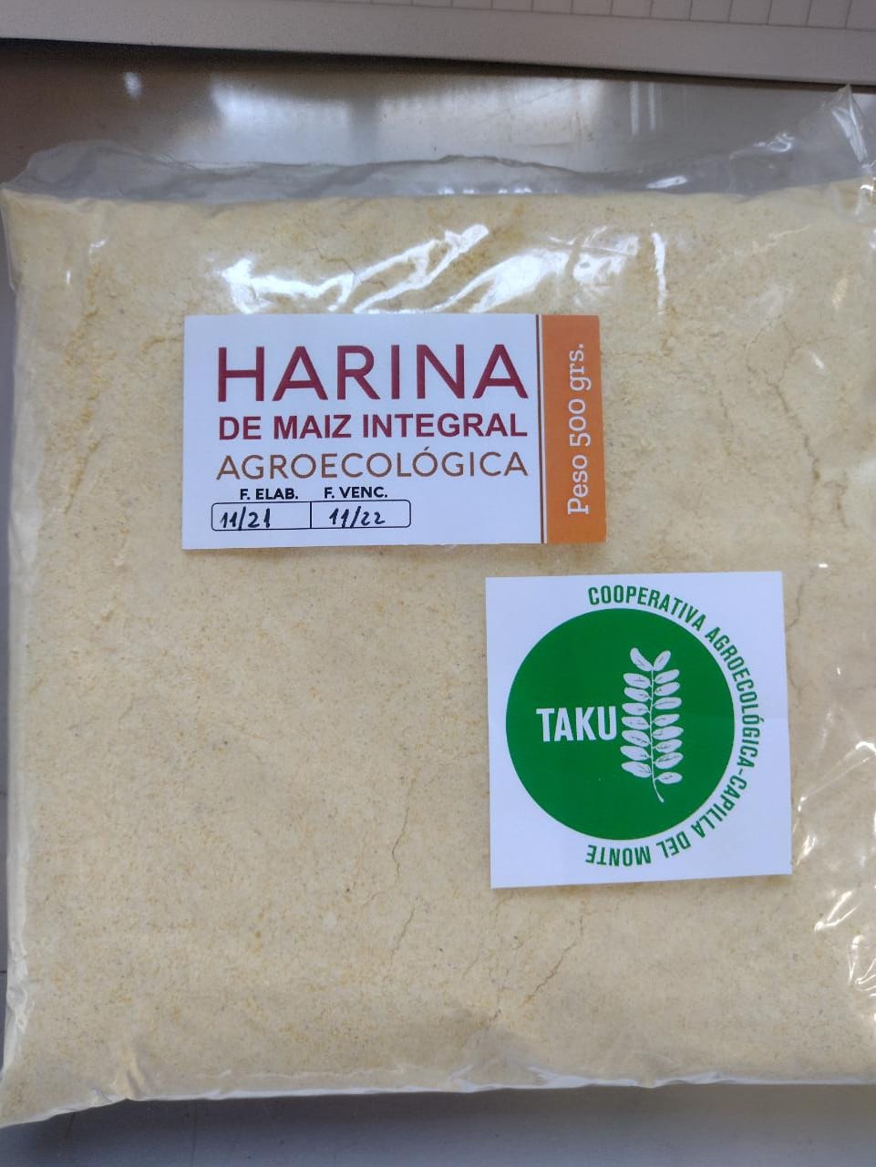 Harina de maíz integral agroecológica Taku